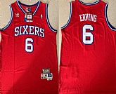 76ers 6 Julius Erving Red Hardwood Classics Jersey,baseball caps,new era cap wholesale,wholesale hats